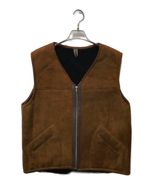 JOHN WOOD（ジョン ウッド）JOHN WOOD (ジョン ウッド) ムートンベスト ブラウン サイズ:46の古着・服飾アイテム