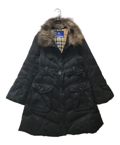 【中古・古着通販】BURBERRY BLUE LABEL (バーバリーブルーレーベル) フォックスファー付ロングダウンコート ブラック  サイズ:M｜ブランド・古着通販 トレファク公式【TREFAC FASHION】スマホサイト