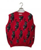 TTT MSWティー）の古着「Panther Knit Vest」｜レッド