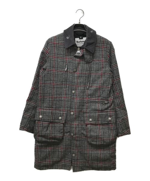 Barbour（バブアー）Barbour (バブアー) WHITE MOUNTAINEERING (ホワイトマウンテ二アニング) WOOL CHECK COAT グレー サイズ:2の古着・服飾アイテム