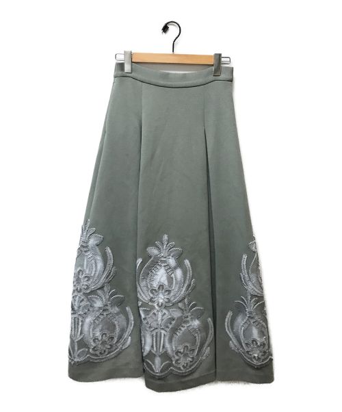 Ameri（アメリ）AMERI (アメリ) RIBBON EMBROIDERY SKIRT グレー サイズ:Mの古着・服飾アイテム