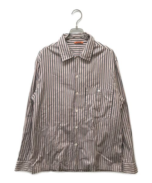 BARENA（バレナ）BARENA (バレナ) ストライプオープンカラーシャツ ベージュ サイズ:48の古着・服飾アイテム
