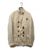 Yohji Yamamoto pour hommeヨウジヤマモト プールオム）の古着「リネンコットン刺繍テーラードジャケット」｜ベージュ