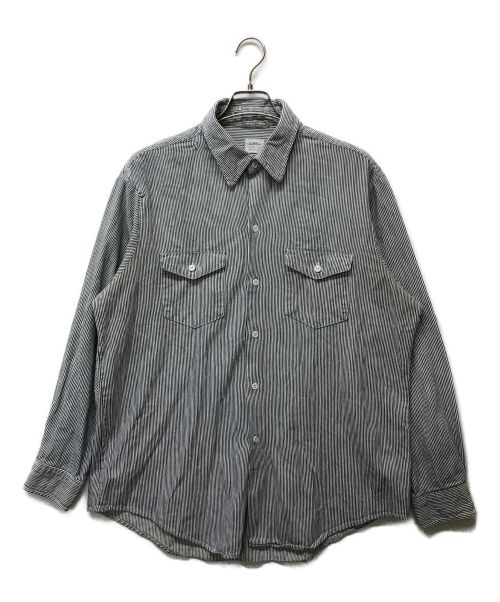 LEE（リー）LEE (リー) ヒッコリーワークシャツ ホワイト×ブルー サイズ:17-17　1/2の古着・服飾アイテム