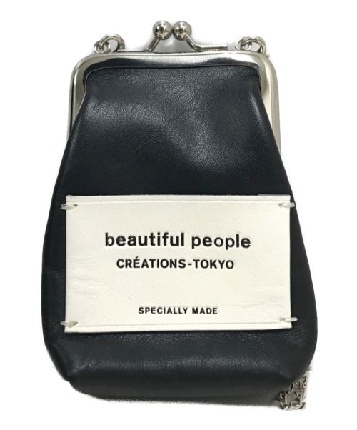 beautiful people（ビューティフルピープル）beautiful people (ビューティフルピープル) がま口ショルダーポーチ ブラックの古着・服飾アイテム