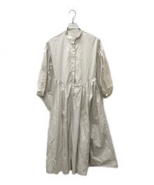 Rosarymoon（ロザリームーン）の古着「Back Open Shirts Dress/バックオープンシャツドレス」｜ホワイト