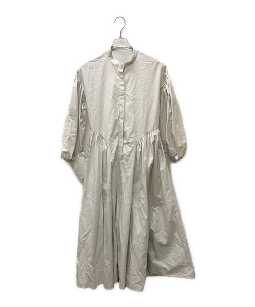 Rosarymoon（ロザリームーン）ROSARYMOON (ロザリームーン) Back Open Shirts Dress/バックオープンシャツドレス ホワイト サイズ:Shortの古着・服飾アイテム