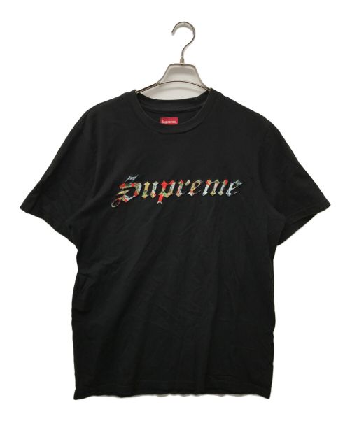 SUPREME（シュプリーム）Supreme (シュプリーム) フローラルアップリケTシャツ ブラック サイズ:Lの古着・服飾アイテム