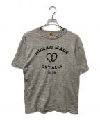 HUMAN MADEヒューマンメイド）の古着「DRY ALLS フロッキーロゴTシャツ」｜グレー