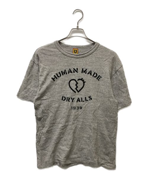 HUMAN MADE（ヒューマンメイド）HUMAN MADE (ヒューマンメイド) DRY ALLS フロッキーロゴTシャツ グレー サイズ:Lの古着・服飾アイテム