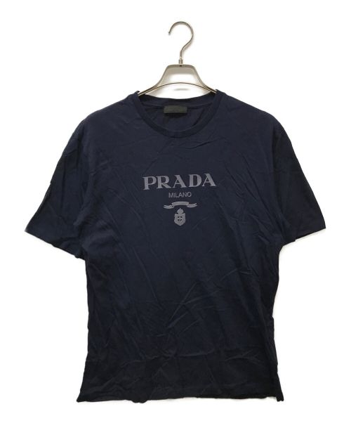 PRADA（プラダ）PRADA (プラダ) レイズドロゴTシャツ ネイビー サイズ:Lの古着・服飾アイテム