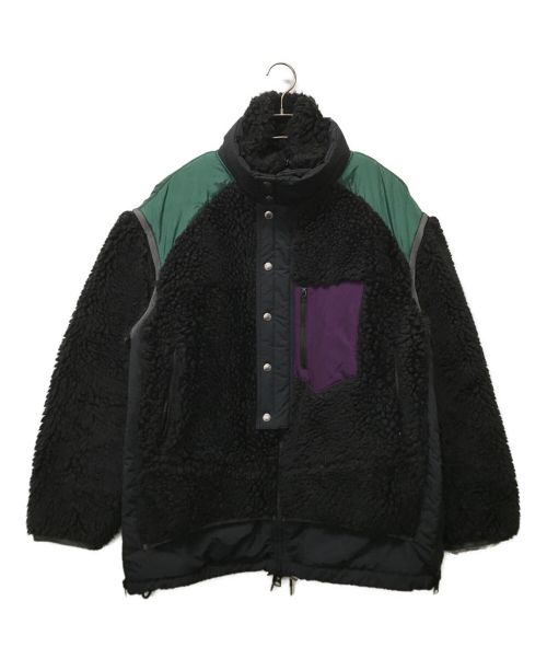 sacai（サカイ）sacai (サカイ) パネル ハイネック プルオーバー ブラック×パープル サイズ:3の古着・服飾アイテム