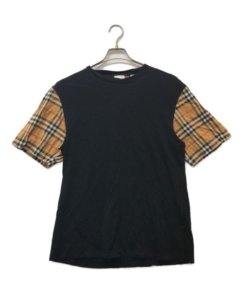 BURBERRY LONDON（バーバリーロンドン）BURBERRY LONDON (バーバリー ロンドン) ノバチェック切替Tシャツ ブラック サイズ:Mの古着・服飾アイテム