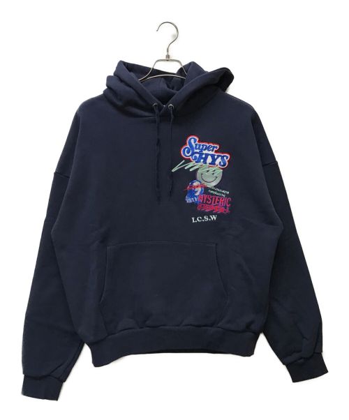 Hysteric Glamour（ヒステリックグラマー）Hysteric Glamour (ヒステリックグラマー) genzai (ゲンザイ) コラボカレッジプルオーバーパーカー ネイビー サイズ:Mの古着・服飾アイテム