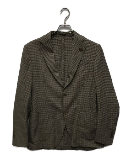 LARDINI（ラルディーニ）LARDINI (ラルディーニ) ウールコットン3Bテーラードジャケット ブラウン サイズ:48の古着・服飾アイテム