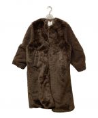 CLANEクラネ）の古着「MIX FUR COCOON COAT」｜ブラウン