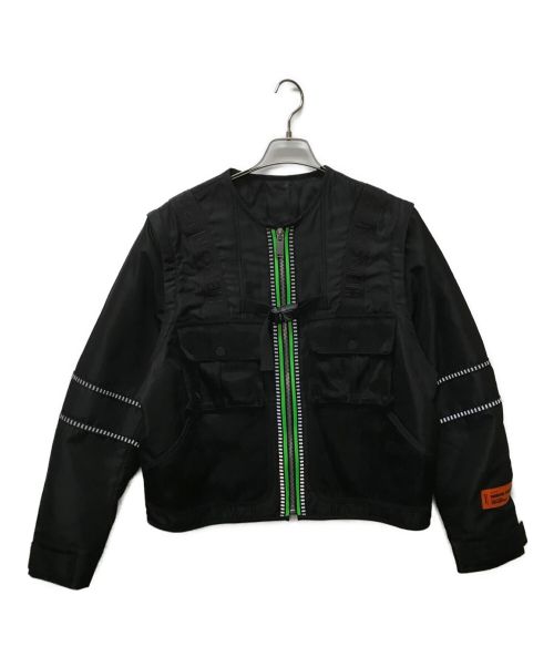 HERON PRESTON（ヘロンプレストン）HERON PRESTON (ヘロンプレストン) BLACK UTILITY JACKET ブラック サイズ:Mの古着・服飾アイテム