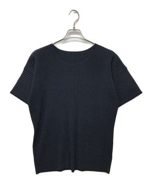 HOMME PLISSE ISSEY MIYAKE（オムプリッセ イッセイ ミヤケ）HOMME PLISSE ISSEY MIYAKE (オムプリッセ イッセイ ミヤケ) プリーツTシャツ ネイビー サイズ:4の古着・服飾アイテム