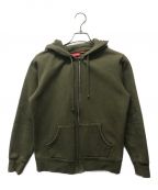 SUPREMEシュプリーム）の古着「Old English Hood Logo Zip Up Sweat」｜カーキ