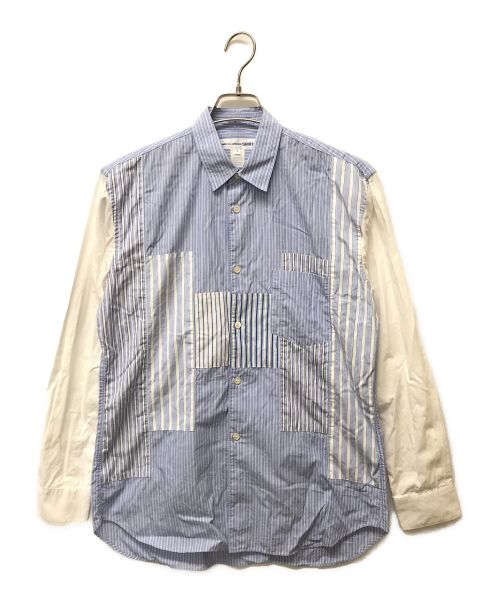 COMME des GARCONS SHIRT（コムデギャルソンシャツ）COMME des GARCONS SHIRT (コムデギャルソンシャツ) パッチワークストライプシャツ ブルー サイズ:Sの古着・服飾アイテム