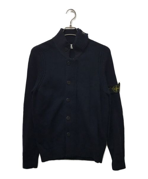 STONE ISLAND（ストーンアイランド）STONE ISLAND (ストーンアイランド) スタンドカラーニットジャケット ネイビー サイズ:Mの古着・服飾アイテム