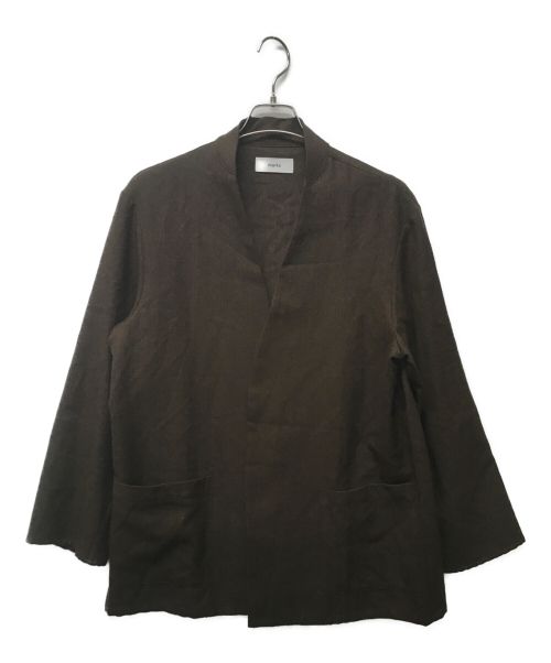 MARKA（マーカ）MARKA (マーカ) LAPELLESS SHIRT JACKET ブラウン サイズ:Mの古着・服飾アイテム