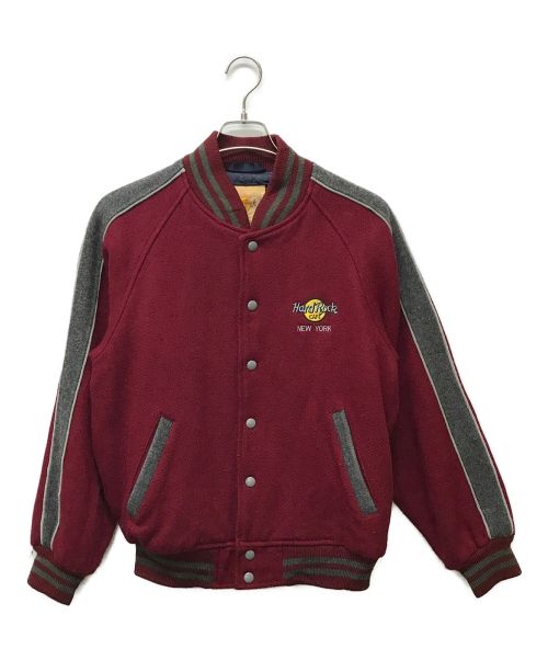 Hard Rock cafe（ハードロックカフェ）Hard Rock cafe (ハードロックカフェ) スタジャン レッド サイズ:Lの古着・服飾アイテム