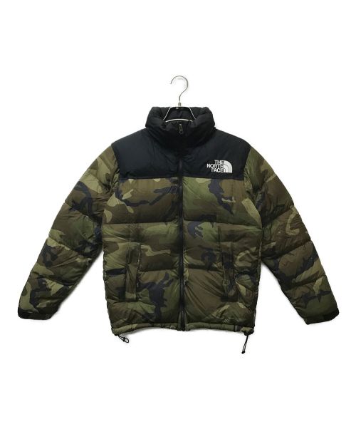 THE NORTH FACE（ザ ノース フェイス）THE NORTH FACE (ザ ノース フェイス) ノベルティー ウッドランドカモヌプシダウンジャケット ブラウン×ブラック サイズ:Sの古着・服飾アイテム