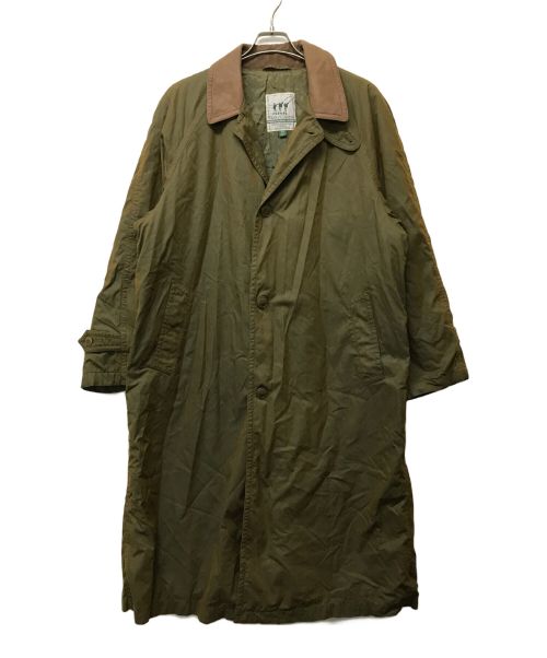 Henry Cotton's（ヘンリーコットンズ）Henry Cotton's (ヘンリーコットンズ) レザーカラーステンカラーコート 玉虫色 サイズ:SIZE Lの古着・服飾アイテム