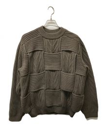 YOKE（ヨーク）の古着「CROSSING CABLE CREW NECK KNIT」｜ベージュ