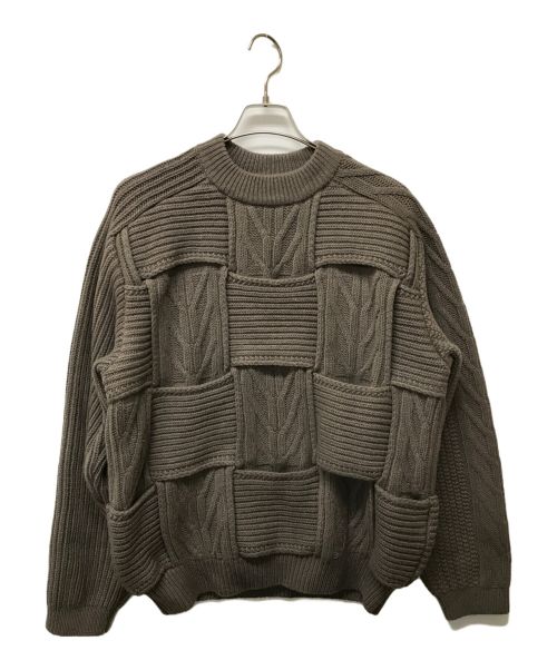 YOKE（ヨーク）YOKE (ヨーク) CROSSING CABLE CREW NECK KNIT ベージュ サイズ:SIZE 3の古着・服飾アイテム