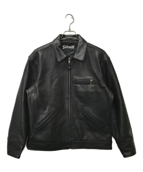 Schott（ショット）Schott (ショット) LEATHER TRACKER JKT ブラック サイズ:Mの古着・服飾アイテム