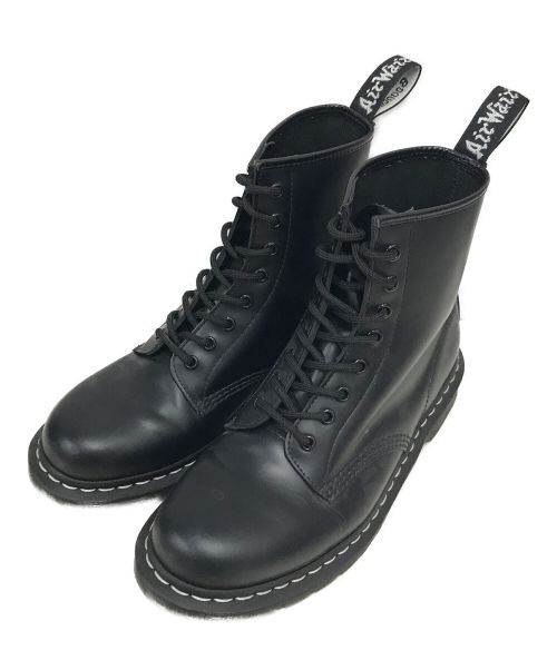 Dr.Martens（ドクターマーチン）Dr.Martens (ドクターマーチン) ホワイトステッチ8ホールレースアップシューズ ブラック サイズ:US10の古着・服飾アイテム