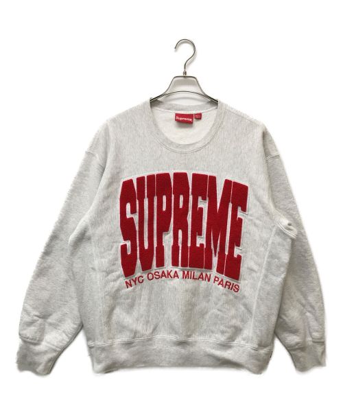 SUPREME（シュプリーム）Supreme (シュプリーム) 21AW Cities Arc Crewneck グレー サイズ:Lの古着・服飾アイテム