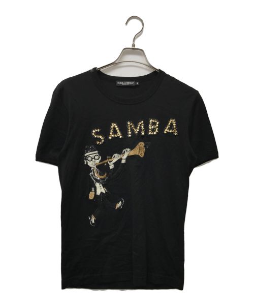 DOLCE & GABBANA（ドルチェ＆ガッバーナ）DOLCE & GABBANA (ドルチェ＆ガッバーナ) SAMBA スパンコールTシャツ ブラック サイズ:Mの古着・服飾アイテム