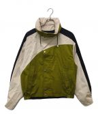 KENZOケンゾー）の古着「Coated Cotton Colorblock Jacket」｜ホワイト×グリーン