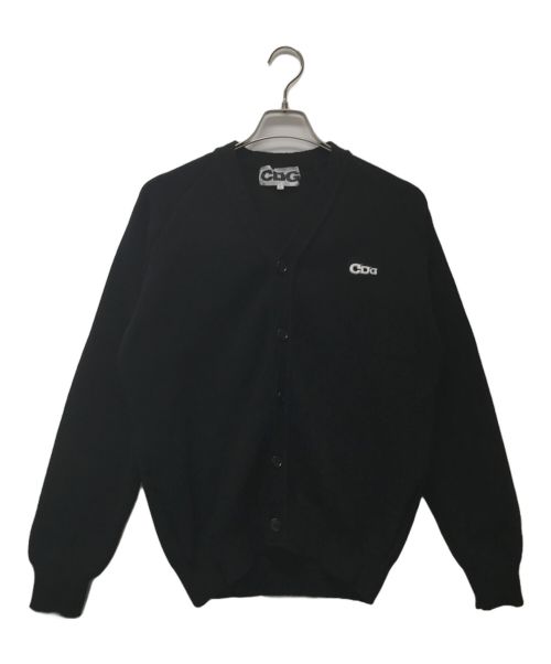 CDG（シーディージー）CDG (シーディージー) CDG PATCH V-NECK SCHOOL CARDIGAN ブラック サイズ:Lの古着・服飾アイテム