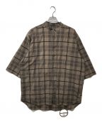 BURLAP OUTFITTERバーラップアウトフィッター）の古着「バンドカラーシャツ」｜ベージュ