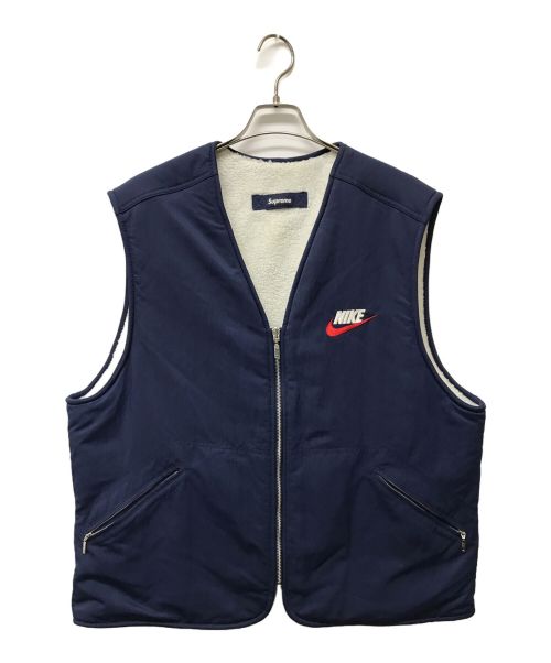 SUPREME（シュプリーム）SUPREME (シュプリーム) NIKE (ナイキ) 18FW Nylon Sherpa Vest ネイビー サイズ:SIZE XLの古着・服飾アイテム