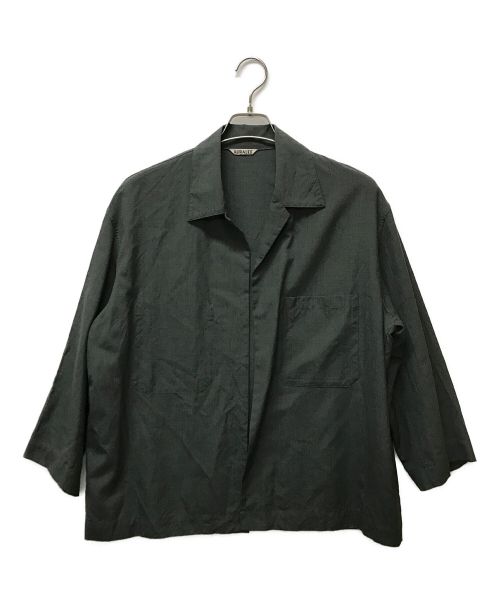 AURALEE（オーラリー）AURALEE (オーラリー) WOOL SILK TROPICAL SHIRTS JACKET ダークグリーン サイズ:3の古着・服飾アイテム