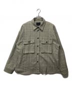 bukhtブフト）の古着「CPO SHIRTS BEIGE CHECK」｜ベージュ