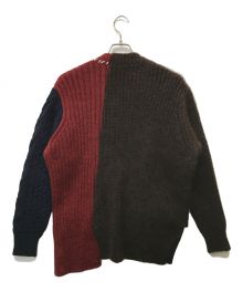 KOLOR（カラー）の古着「VOLUME WOOL/KID MOHAIR CARDIGAN」｜ネイビー×レッド