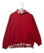 SUPREMEシュプリーム）の古着「Cropped Logos Hooded Sweat shirt」｜レッド