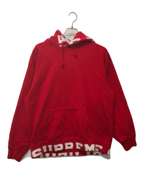 SUPREME（シュプリーム）Supreme (シュプリーム) Cropped Logos Hooded Sweat shirt レッド サイズ:Mの古着・服飾アイテム