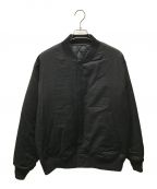 UNIVERSAL PRODUCTS.ユニバーサルプロダクツ）の古着「CANONICO WOOL GABARDINE QUILTING BOMBER BLOUSON/223-60401」｜ブラック