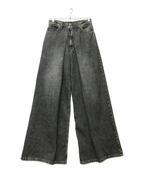 JOHN LAWRENCE SULLIVAN（ジョン ローレンス サリバン）JOHN LAWRENCE SULLIVAN (ジョンローレンスサリバン) Washed denim super wide pants ブラック サイズ:44の古着・服飾アイテム