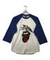 Hysteric Glamour（ヒステリックグラマー）の古着「THE ROLLING STONES 1975 /ローリングストーンズ七分袖Tシャツ」｜ホワイト×ブルー