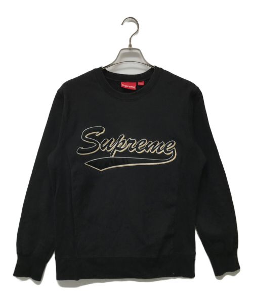 SUPREME（シュプリーム）Supreme (シュプリーム) ブラッシュスクリプトクルースウェット ブラック サイズ:Mの古着・服飾アイテム