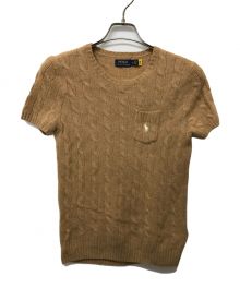 POLO RALPH LAUREN（ポロ・ラルフローレン）の古着「カシミヤブレンドS/Sニット」｜ベージュ