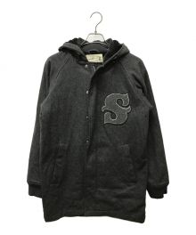 stussy（ステューシー）の古着「OLDレタードメルトンフーデッドコート」｜グレー